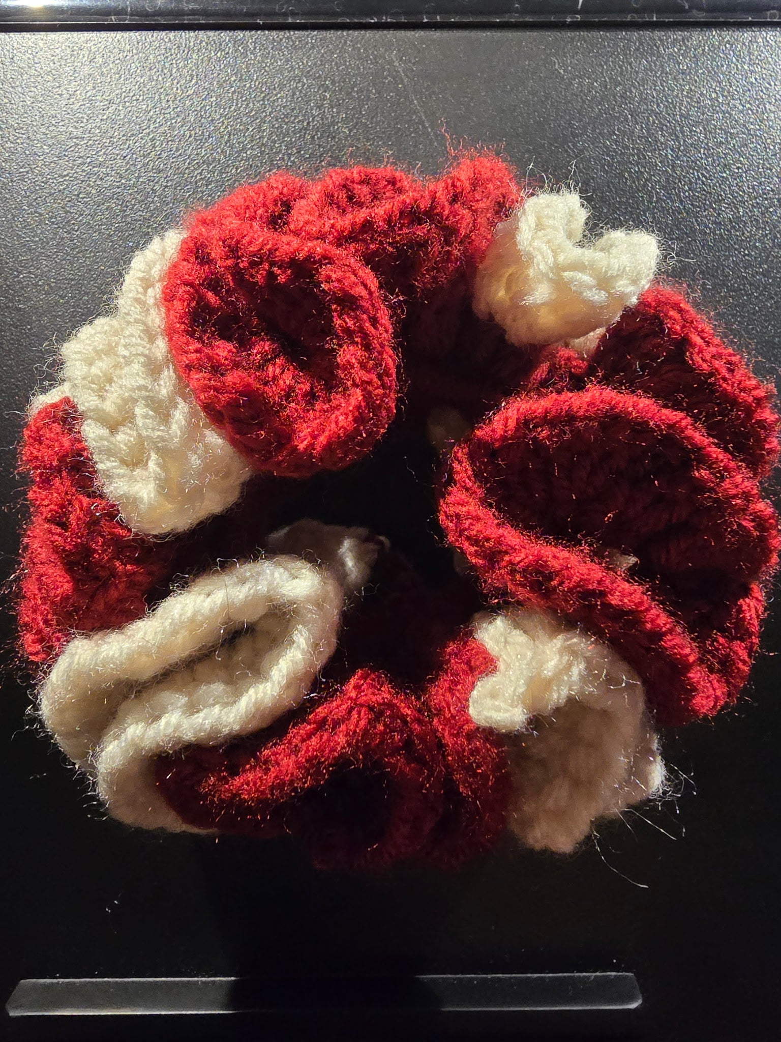 Burgundy & Cream Scrunchie