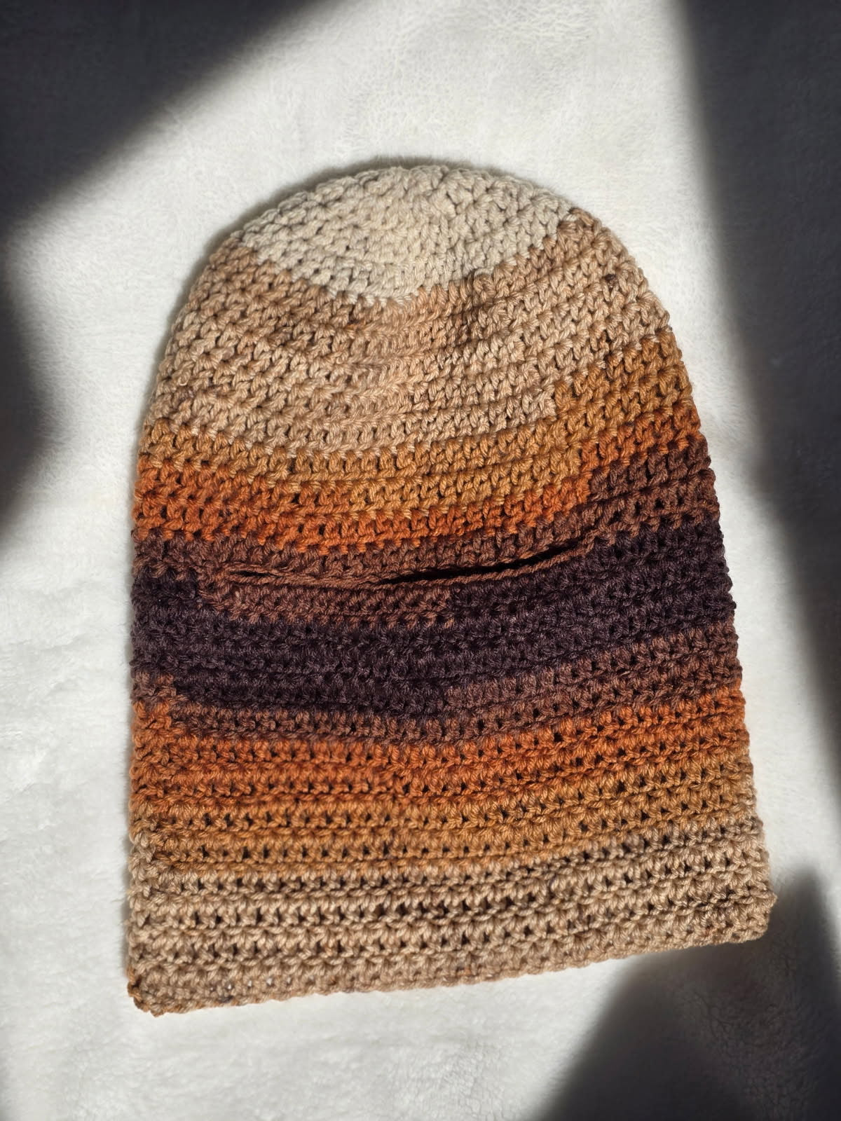 Brown Ombré Slouchy Ski Mask