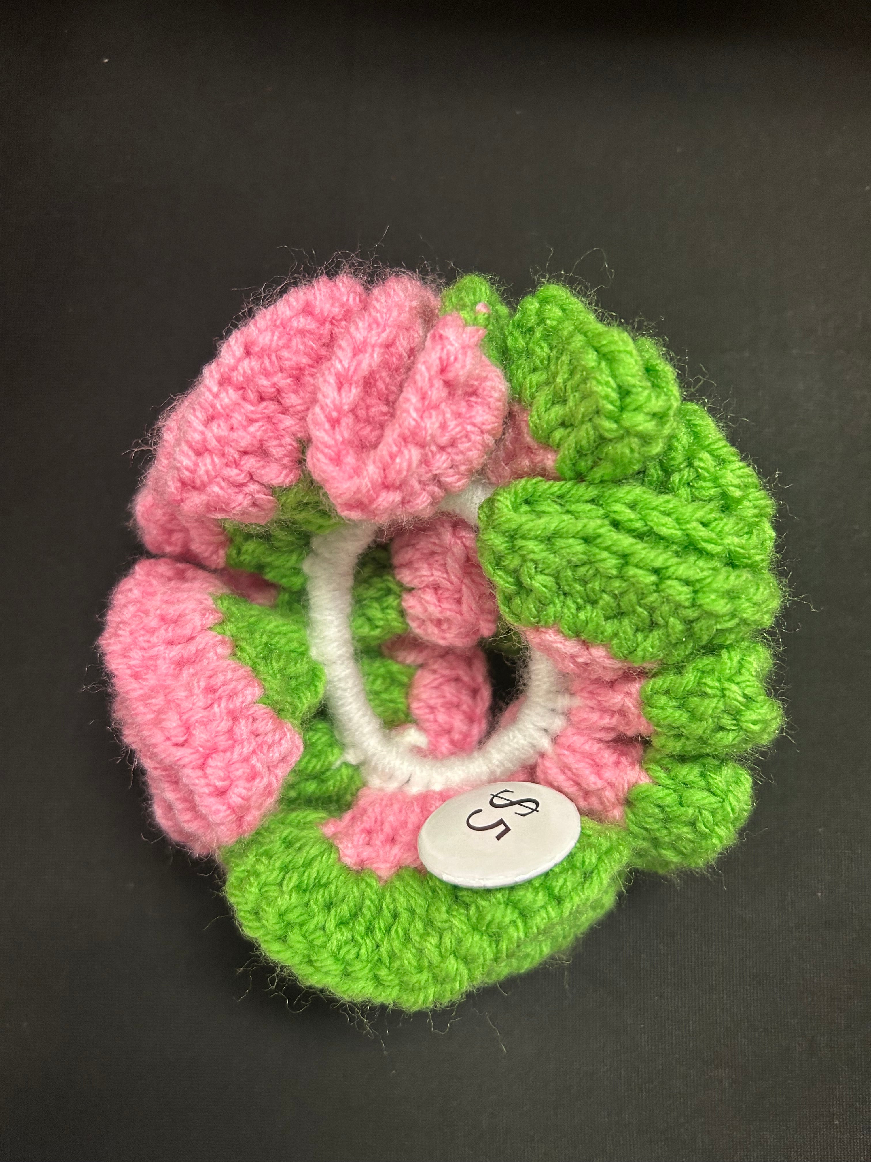 Pink & Green Scrunchie