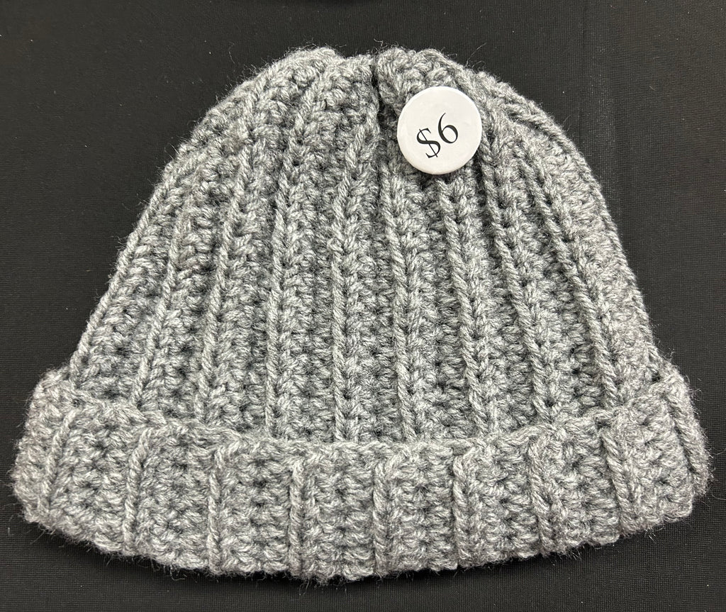 Grey Ribbed Beanie