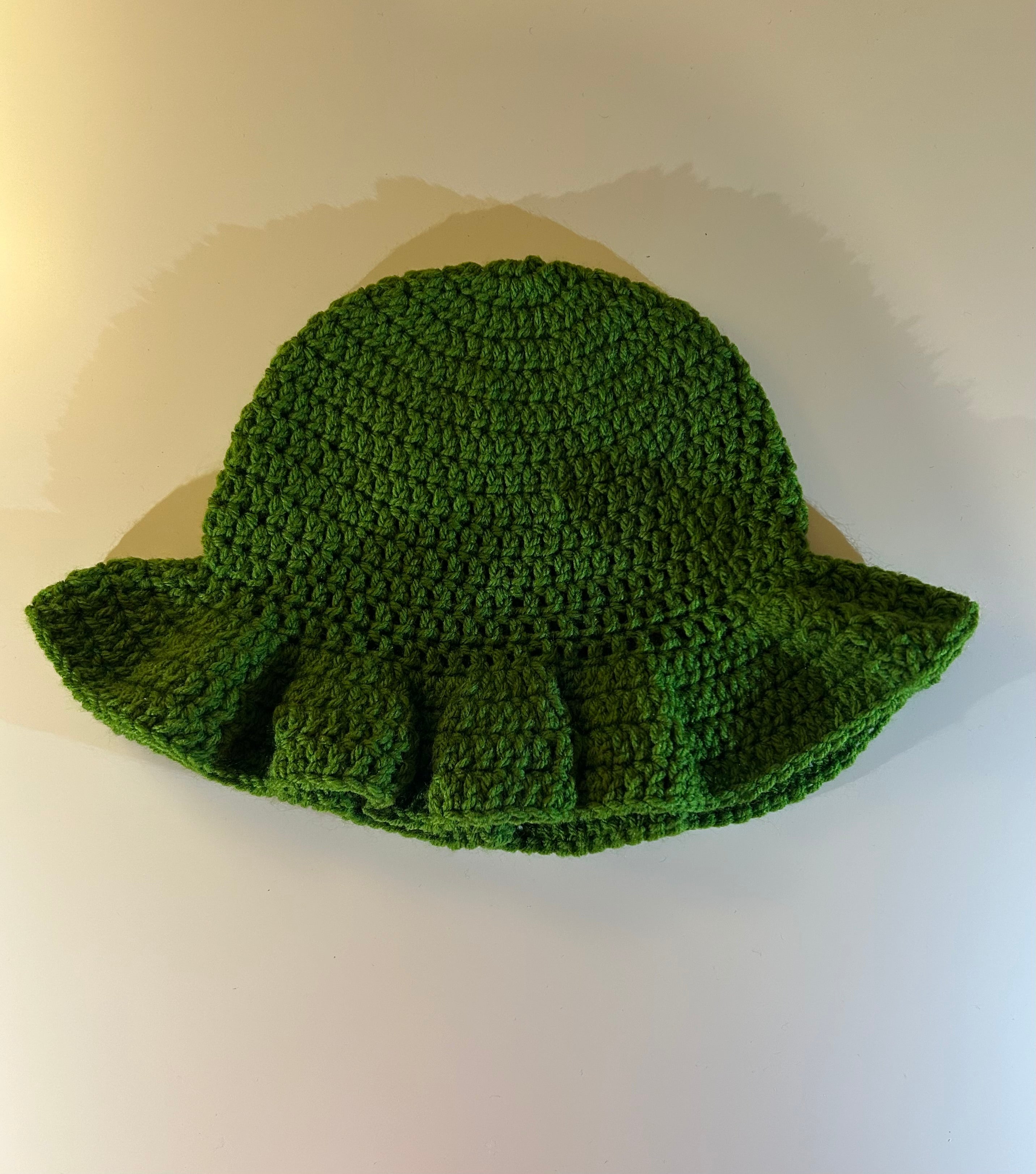 Forest Green Wavy Brim Hat