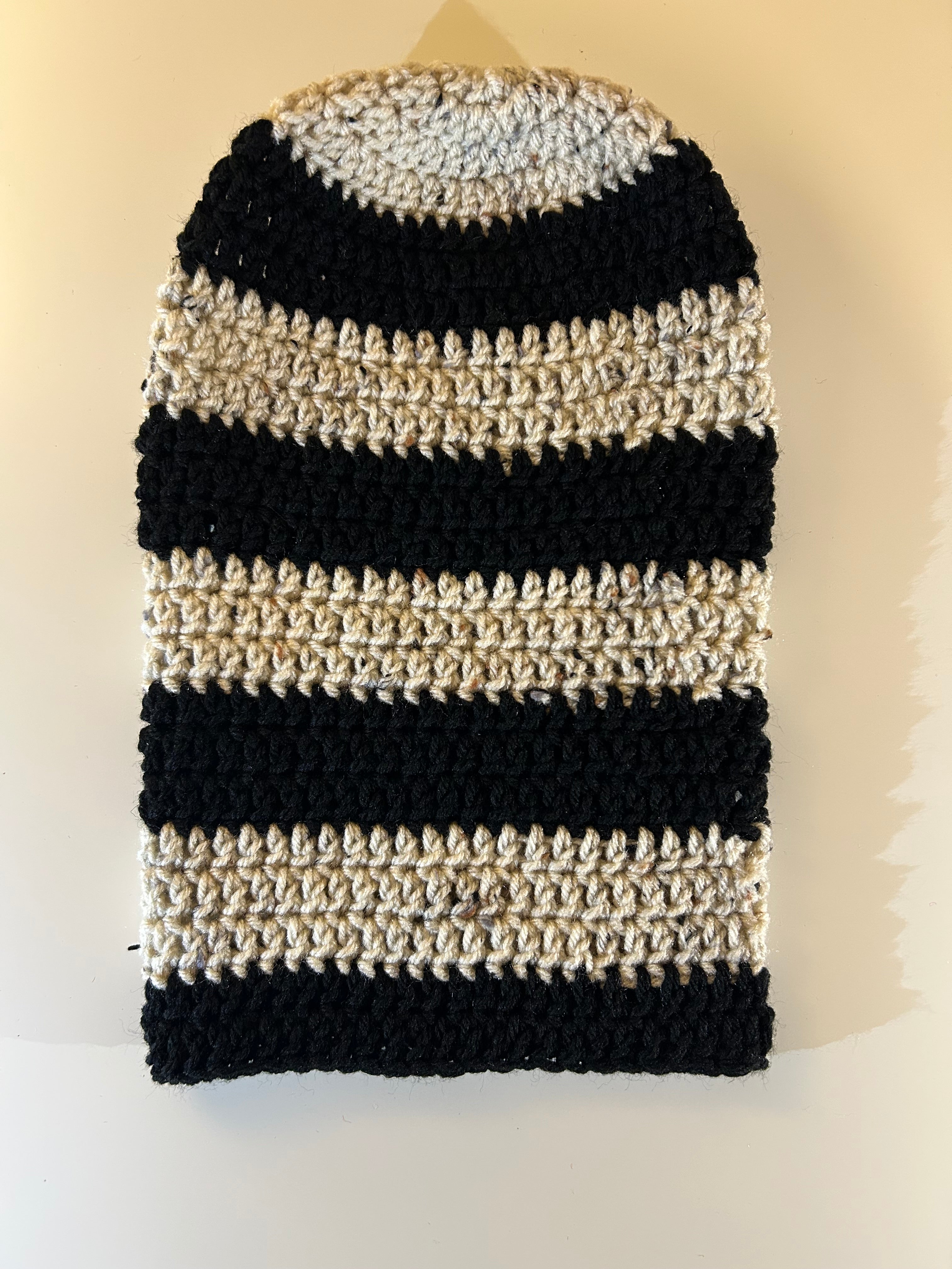 Beige Confetti & Onyx Black Slouchy Beanie